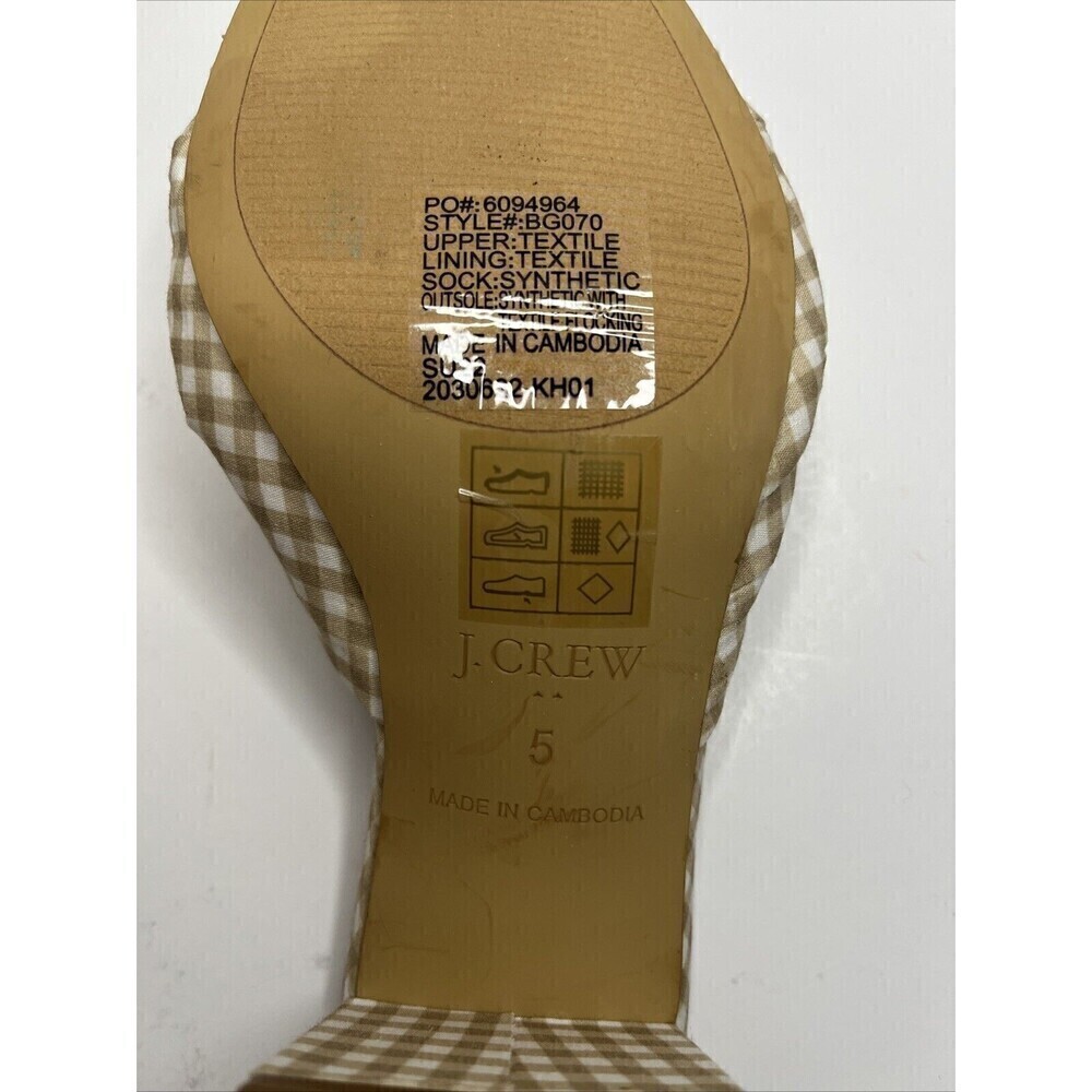 J. Crew Kids Checkered Sandals - Beige and White - Picture 6 of 7